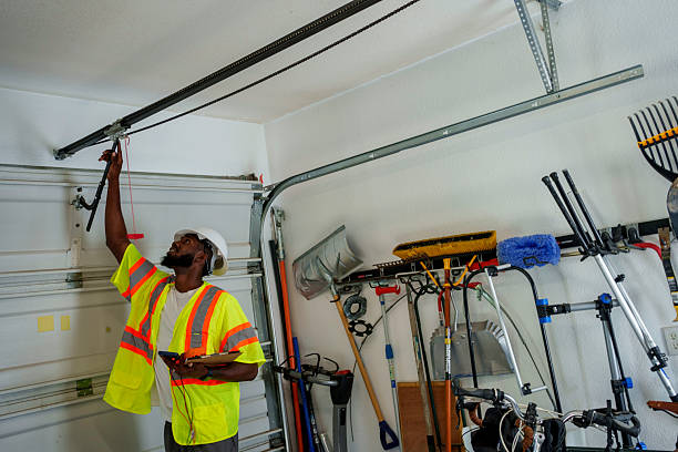 Professional Garage Door Panel Replacement technician working in Roanoke County County, VA